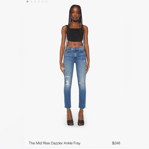 Mother Jeans The Midrise Dazzler Ankle Fray - Picture 1 of 7